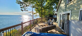 Lakefront Getaway | Hot Tub, Fire Pit & Sunsets