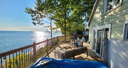 Lakefront Getaway | Hot Tub, Fire Pit & Sunsets