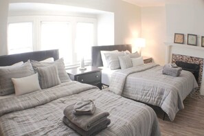 1 bedroom, desk, iron/ironing board, travel cot