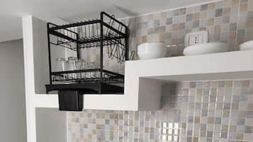 Condo família | Cozinha privada | Frigobar, cooktop, talheres/pratos/utensílios de cozinha