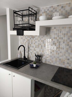 家庭公寓式客房 | 私人厨房 | 迷你冰箱、炉灶、厨具/餐具