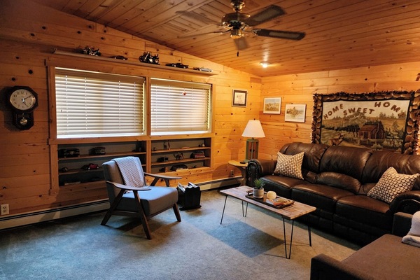 Living room with fold-out sofa for 2