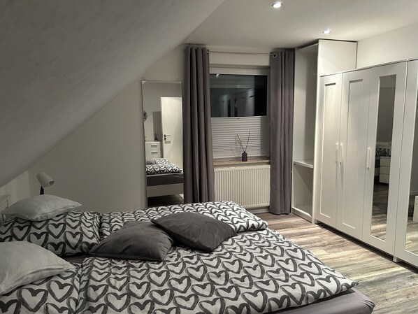 2 bedrooms, iron/ironing board, travel crib, WiFi