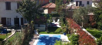 Pretty village house with private heated pool and a/c. Opposite historic church.