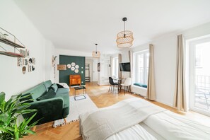 Appartement, balcon (4) | 1 chambre, literie de qualité, décor unique, ameublement unique