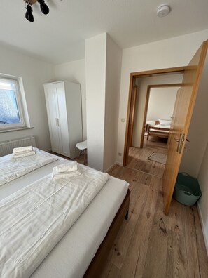 2 bedrooms, in-room safe, iron/ironing board, travel crib