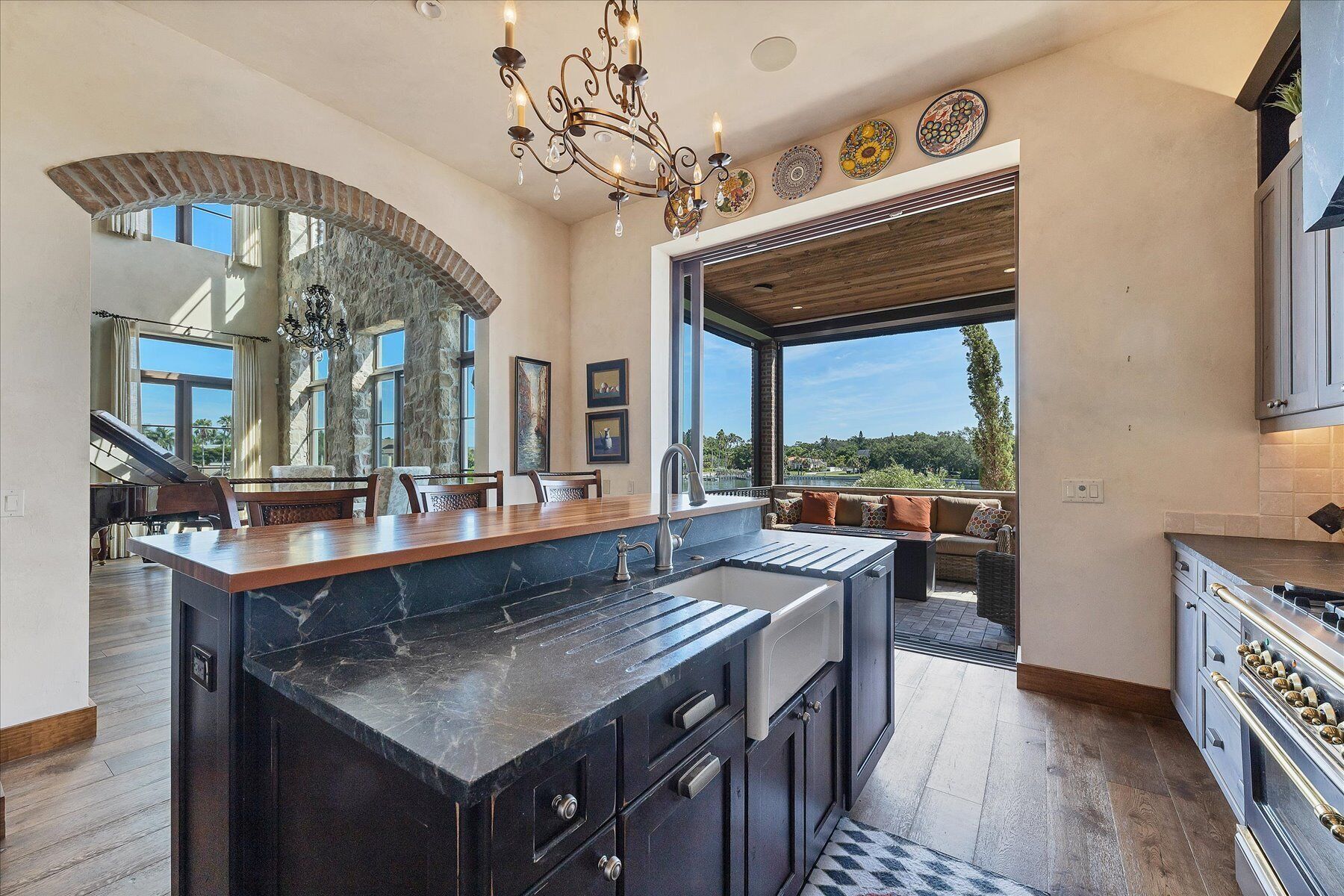 Access to main floor covered patio from Kitchen