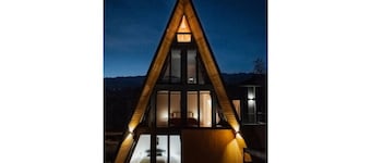 Cozy modern A-Frame w/ indoor fireplace and sauna