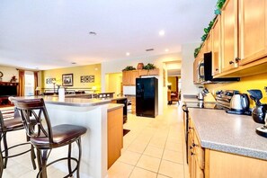 Fridge, microwave, oven, stovetop - Ref 702BV. Stunning villa with lake view. Bella Vida Resort. (Kissimmee)