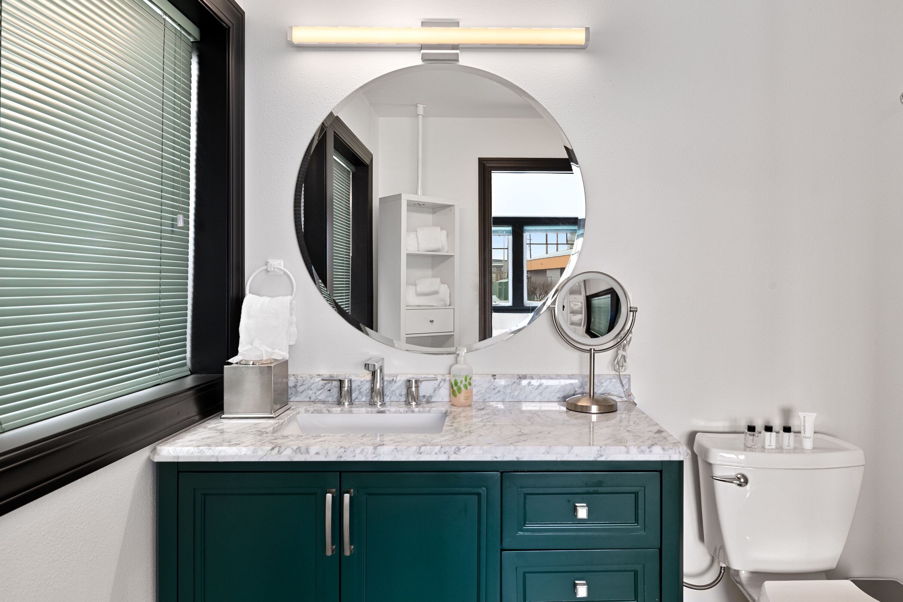 Comfort Loft (Not pet friendly) | Bathroom | Hair dryer, towels
