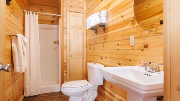 Combined shower/tub, hair dryer