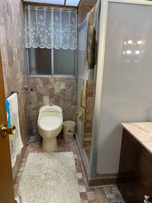 Dusche, Haartrockner, Bidet, Handtücher