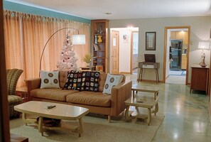 Smart TV, fireplace, video games, books