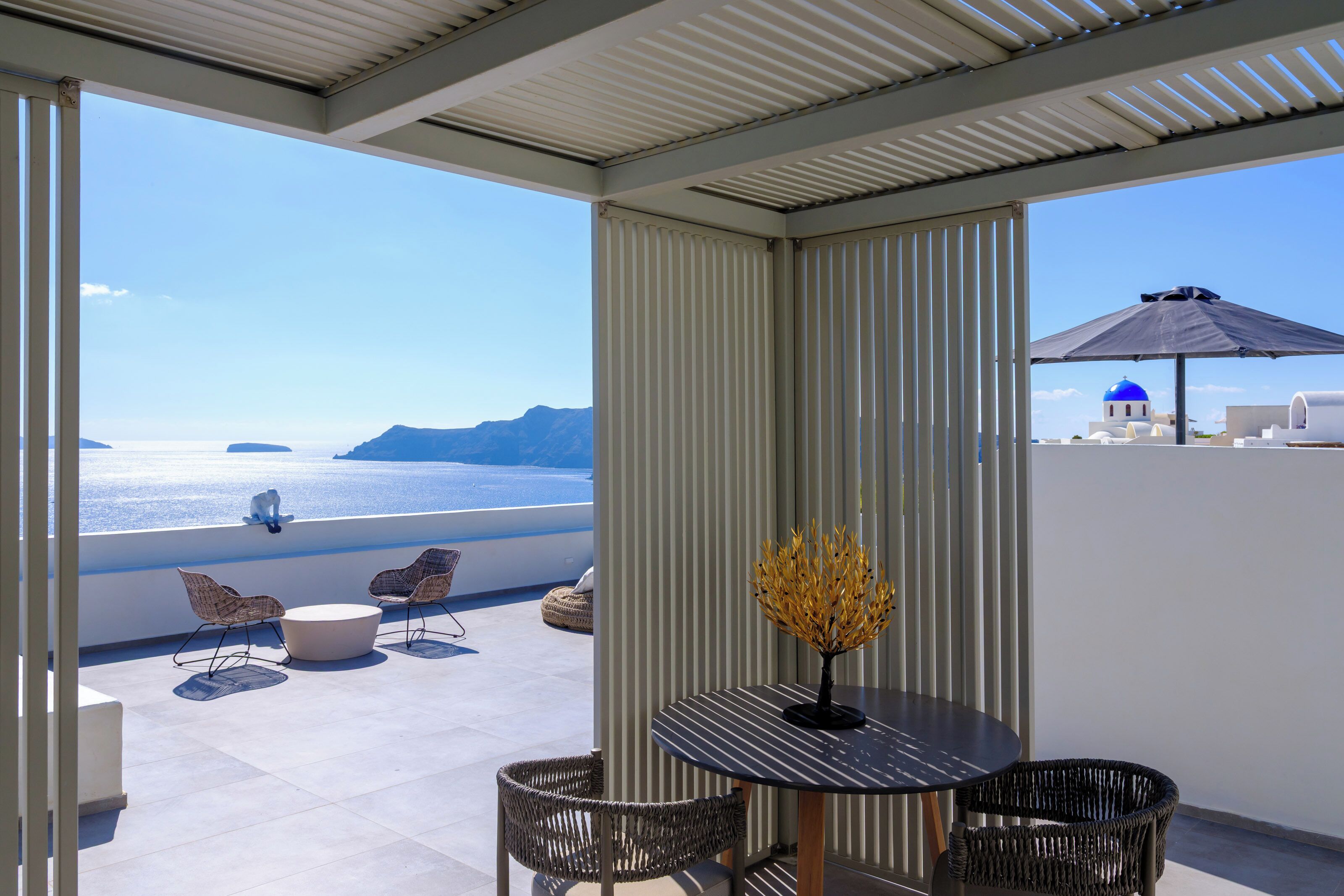 Phòng Suite có tầm nhìn toàn cảnh, bồn tắm nước nóng, quang cảnh biển | Hiên