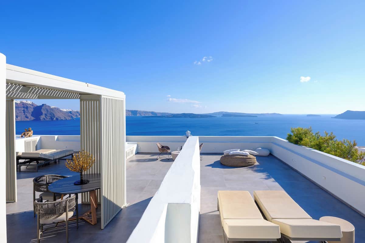 Panoramic-Suite, Whirlpool, Meerblick | Terrasse/Patio