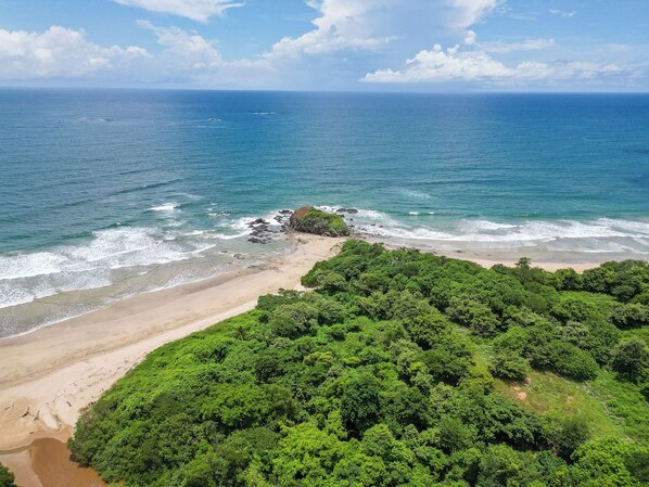 On the beach, beach towels