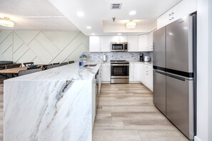 Fridge, microwave, oven, stovetop - Beachfront Condo, Heated Pool and SPA! (Indian Rocks Beach)