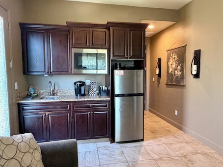 Fridge, microwave, coffee/tea maker, toaster. Suite #1 Full Private Apartment - Newly Renovated