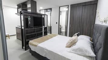 1 habitación, cubrecamas, colchones con pillow-top y escritorio