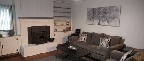 Smart TV, chimenea, videojuegos y libros