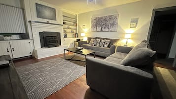 Smart TV, fireplace, video games, books