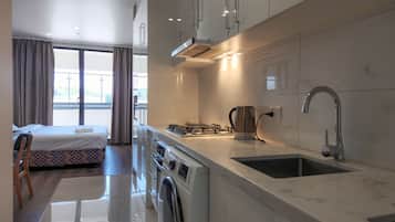 Studio Apartment | 1 bedroom, Egyptian cotton sheets, premium bedding, memory foam beds