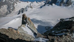 A mountainous landscape with snow-covered peaks and a rocky foreground. - V Buet 53: Beside Ski Lift; Pool, Sauna & Gym, Vallorcine (Argentiere), France (Vallorcine (Argentiere))