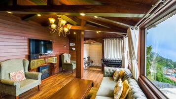 Télévision, cheminée