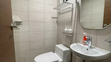 Shower, hair dryer, slippers, heated floors