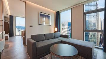 50-inch flat-screen TV with cable channels, TV