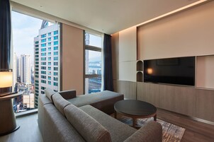 50-inch flat-screen TV with cable channels, TV