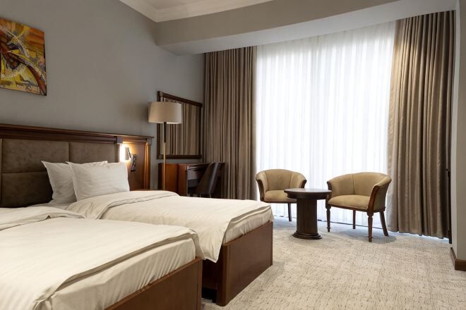 In-room safe, blackout drapes, soundproofing, free WiFi