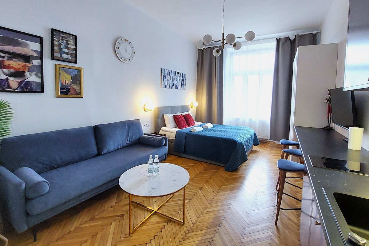 APARTAMENT 4B | 1 sovrum, allergitestade sängkläder och strykjärn/strykbräda