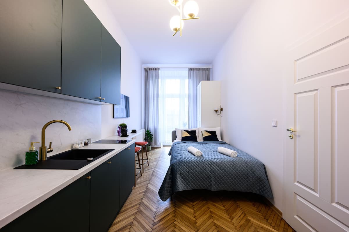 APARTAMENT 4C | 低刺激性寝具、アイロン / アイロン台、WiFi (無料)、ベッドシーツ