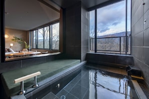 Executive Suite, Non Smoking | Bathroom | Separate tub and shower, spring water tub, free toiletries, hair dryer - Fufu Hakone (Hakone)