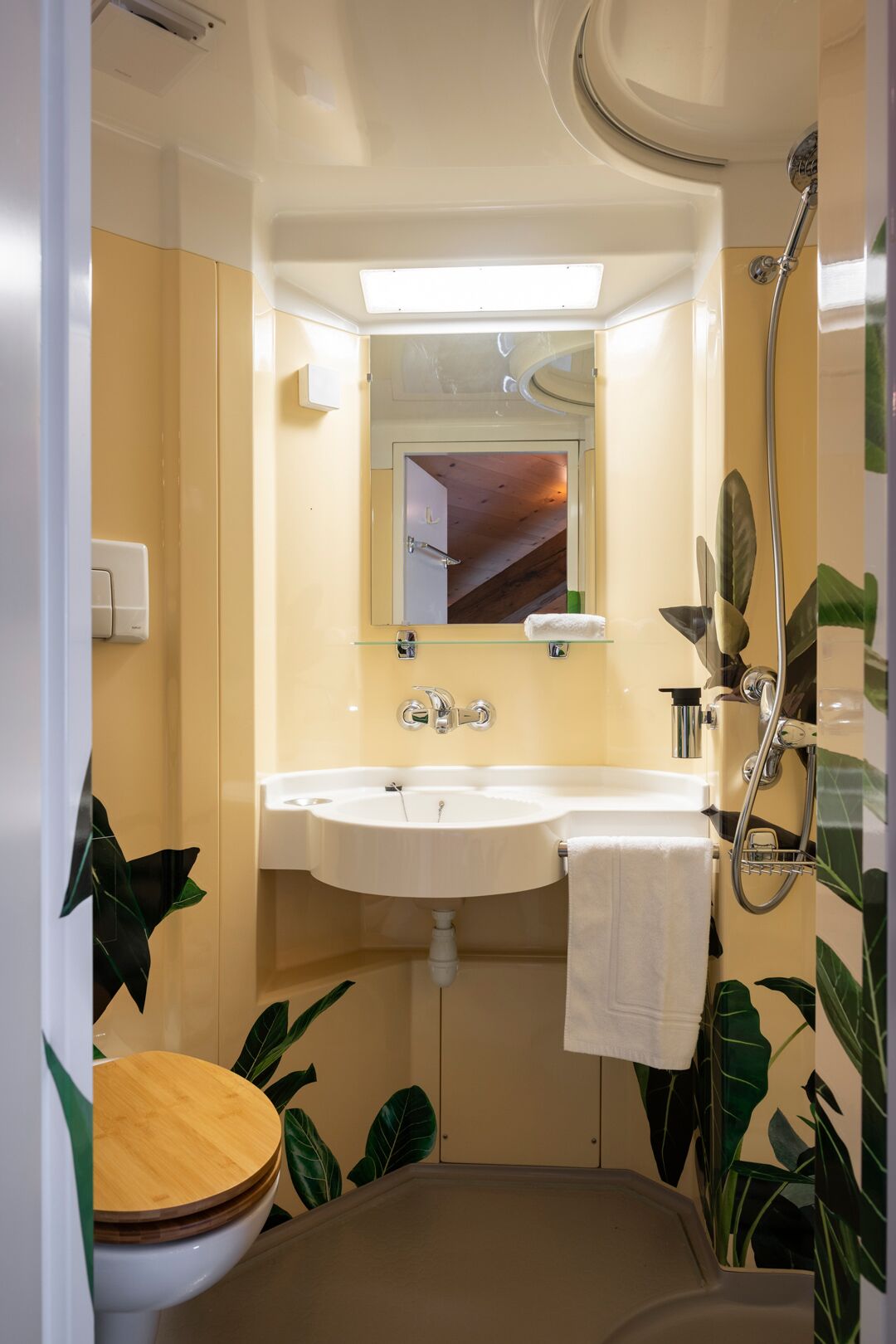 Shower, towels, soap, shampoo