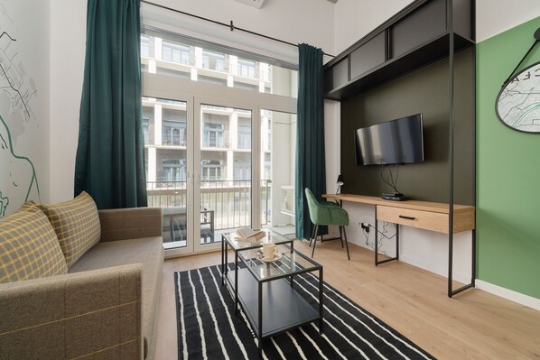 Studio, Balcony | Living room - Studio Zarembowicza Airport by Renters (Wroclaw)