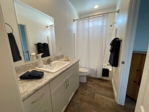 Hair dryer, towels