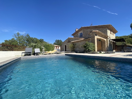 Charming stone house 8 persons with swimming pool Larnas Ardèche Provençale