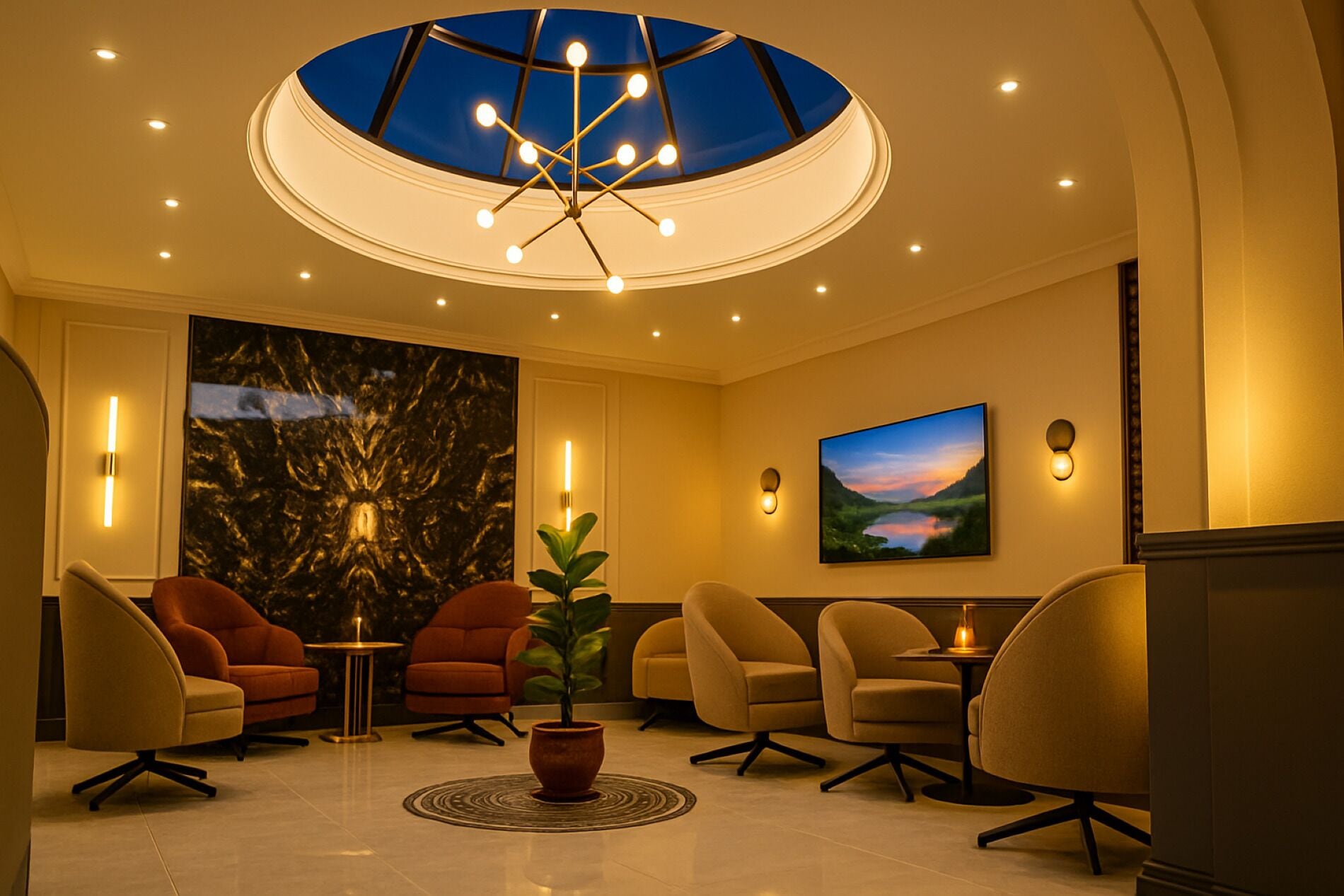 Coin salon dans le hall