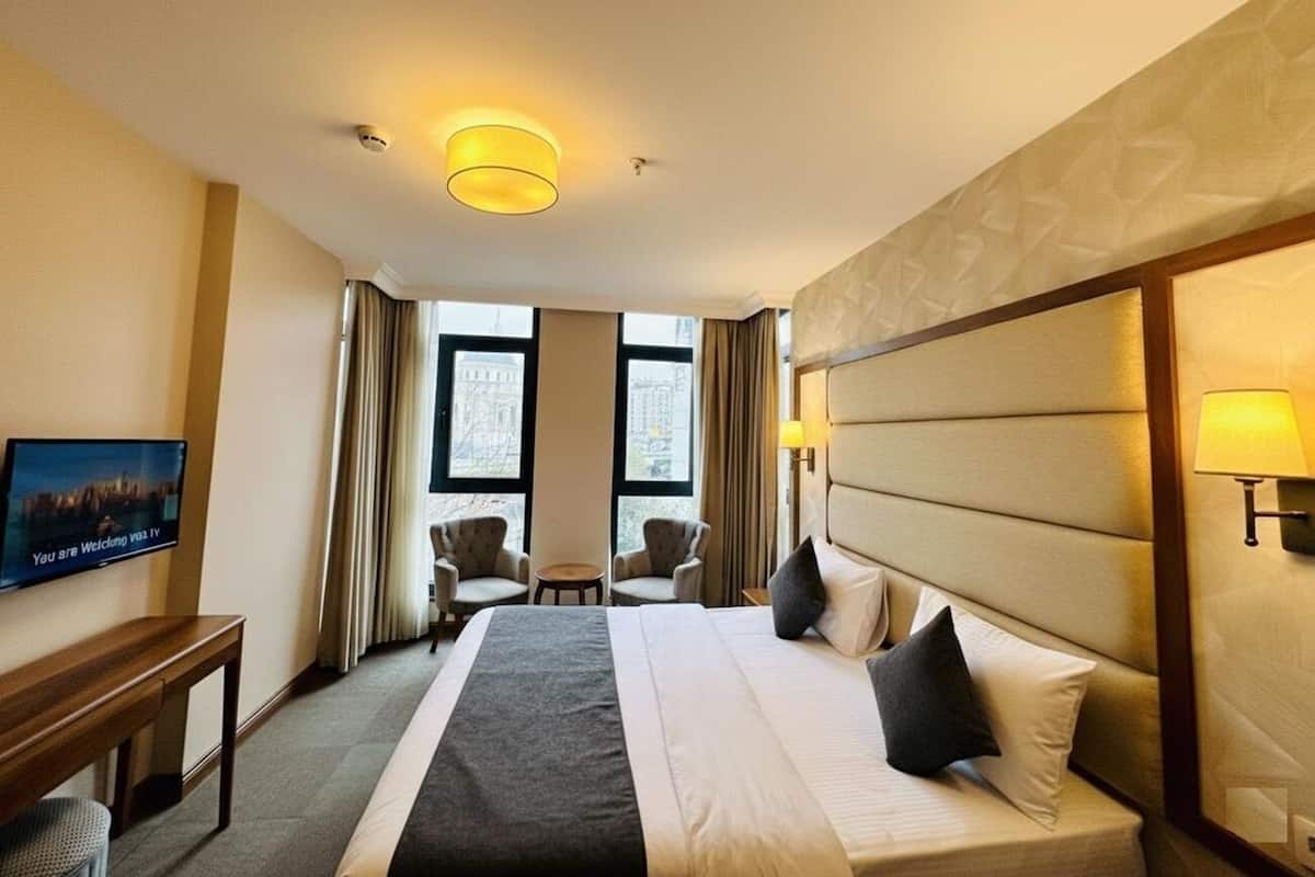 Deluxe King Room City View | Egyptian cotton sheets, premium bedding, minibar, desk