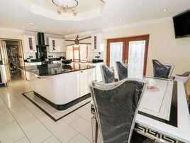 Fridge, dishwasher, electric kettle, toaster