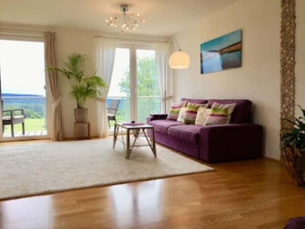 Smart TV, DVD player, books, music library