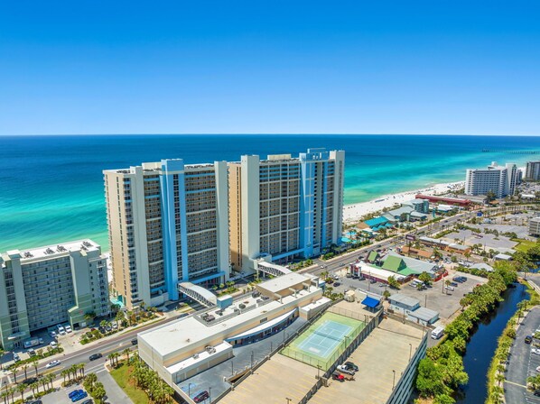 Enjoy ocean access and amenities like a tennis court at this beachfront hotel.