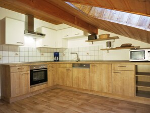 Kühlschrank, Mikrowelle, Herdplatte, Geschirrspüler