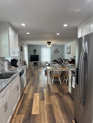 Nice open flow through the kitchen, dining and living room.