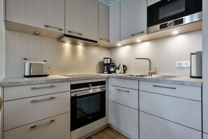 Fridge, oven, stovetop, dishwasher