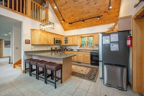 Fridge, microwave, oven, stovetop - Epic Wisp Views w/ Fireplace, Game Room & Hot Tub (McHenry)