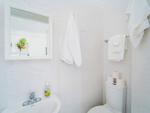 Ducha, secador de pelo, toallas