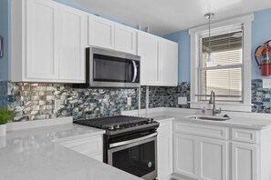 Fridge, microwave, oven, stovetop - 2 Bedroom with a Pool, steps to the beach! (Wildwood)